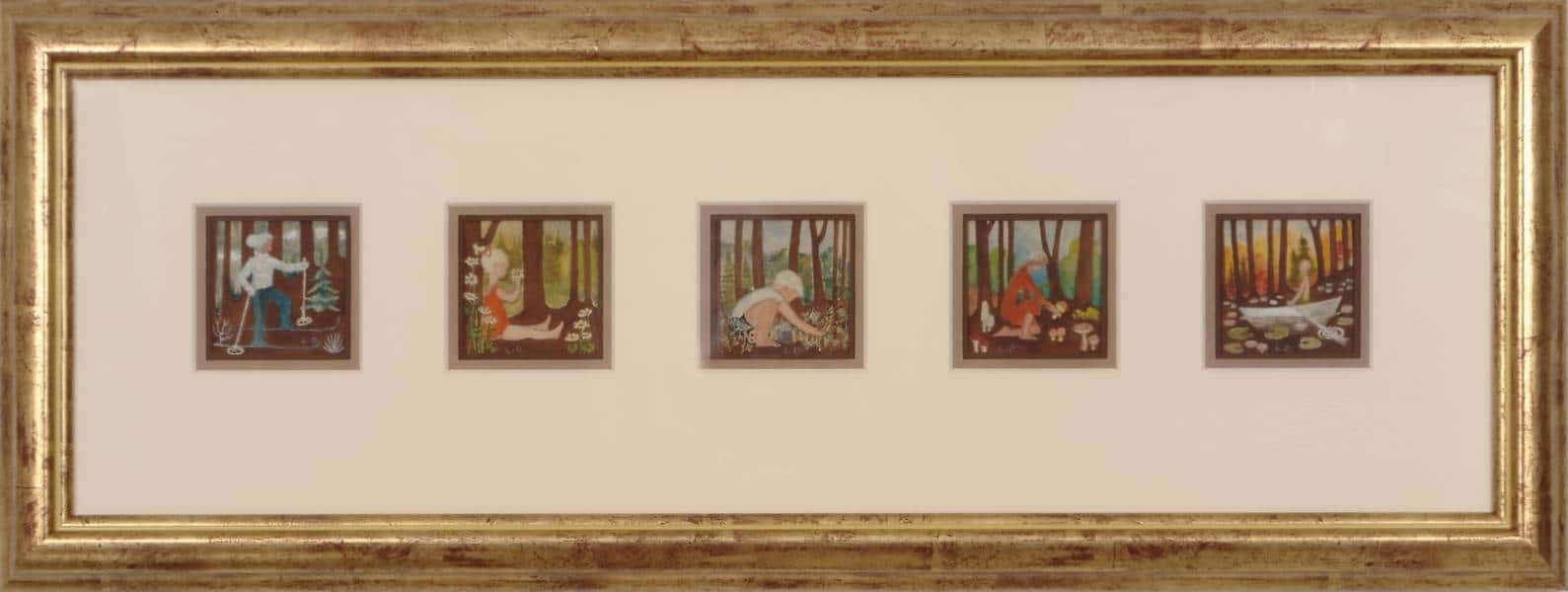 5 stk skisser av Leikny Derlick