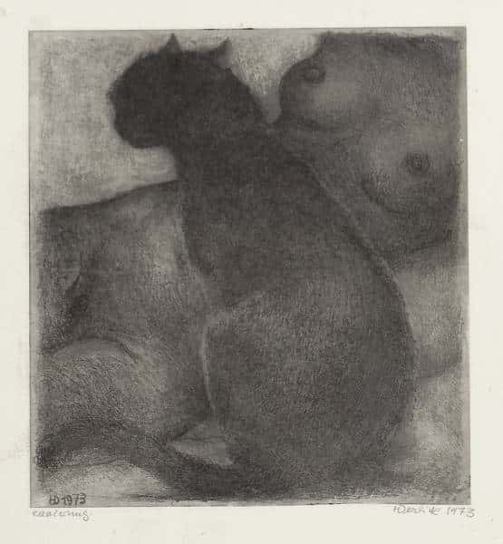 Katt og Kvinne av Hannes Derlick